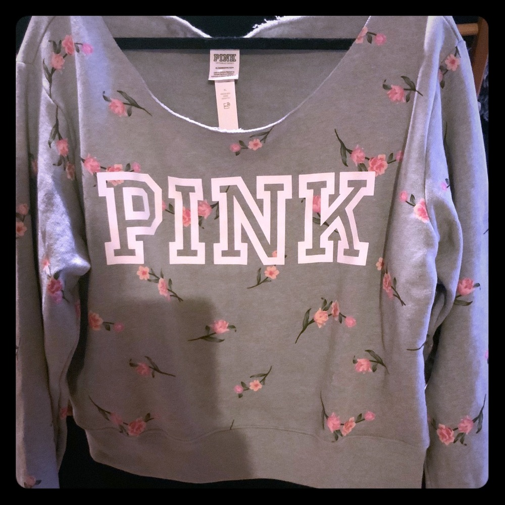 Vs Pink open neck crew